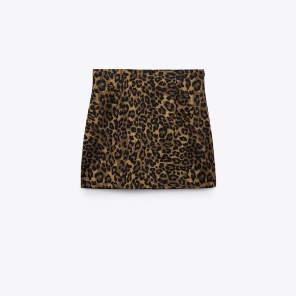 Zara Animal Print Mini Skirt Leopard - Picture 7 of 11